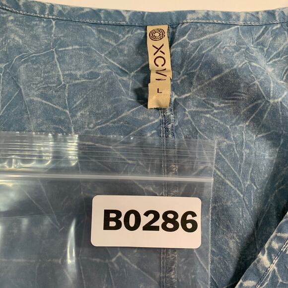 XCVI L Womens Digby Romper Playsuit Blue Stone Wash Chambray Comfort Boho - Picture 4 of 12